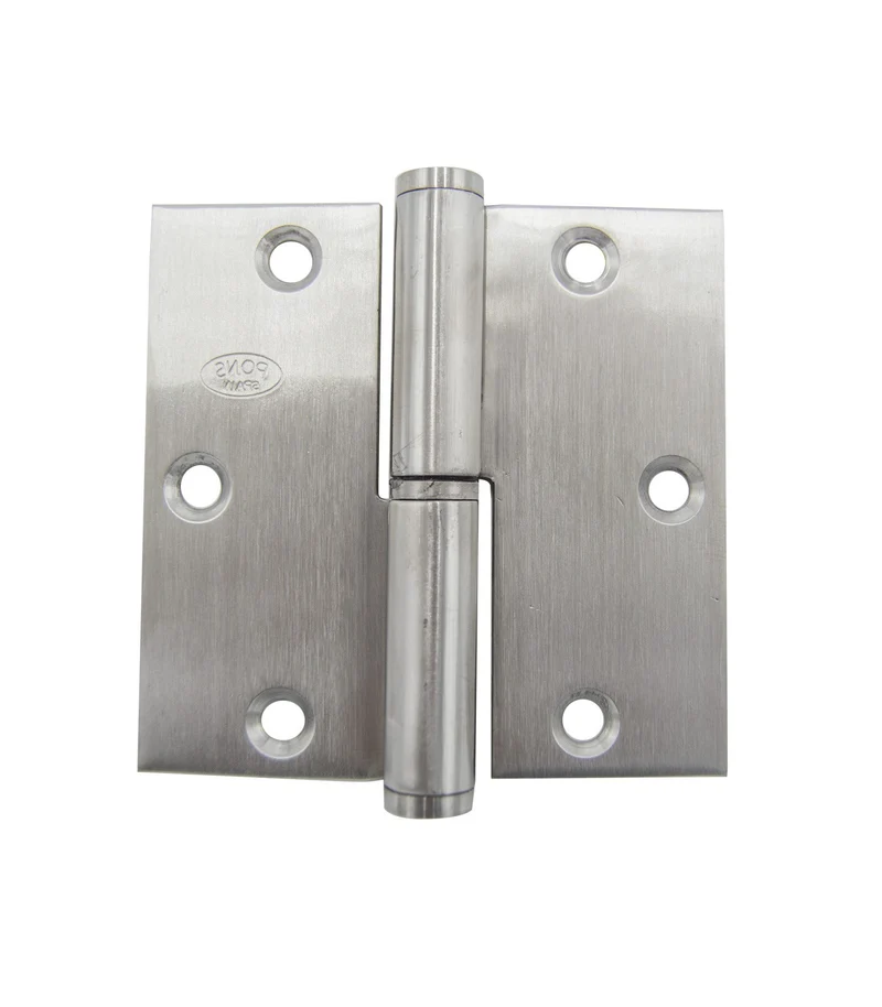 Bisagra inox satinado A-304 139/191 Mod.408 80x82x2,5 Izq.