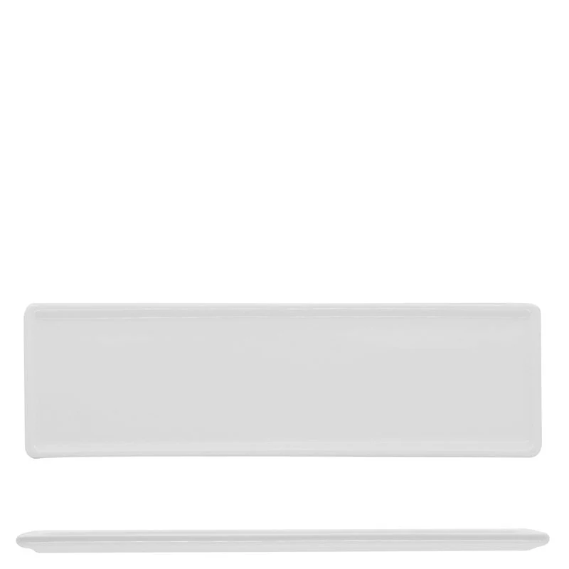 26.3x8 cm - Justwhite Piatto Vassoio Rettangolare In Porcellana - Set 6 Pz