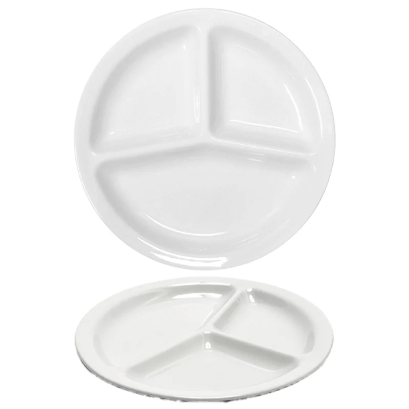 30 cm - Tris Piatto Vassoio Rotondo In Porcellana - Set 6 Pz