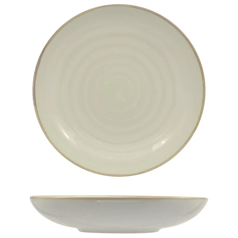 22 cm - Vortex Piatto Fondo In Porcellana - Set 12 Pz