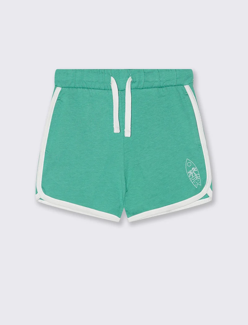 Bermuda basici in jersey con stampa e tape - Verde mela
