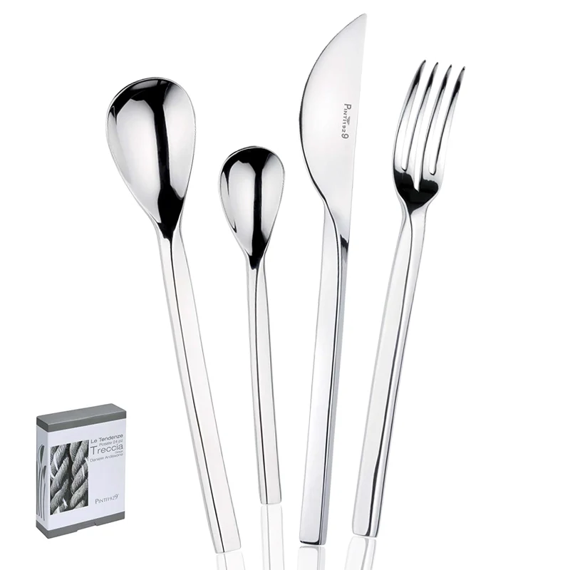 Treccia Servizio Posate In Acciaio Inox Forgiato - Set 24 Pz