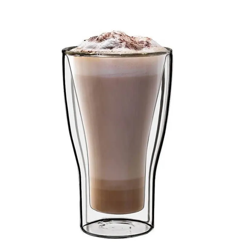 34 cl - Thermic Glass Duos Bicchiere Cappuccino in Vetro Borosilicato - Set 2 Pezzi