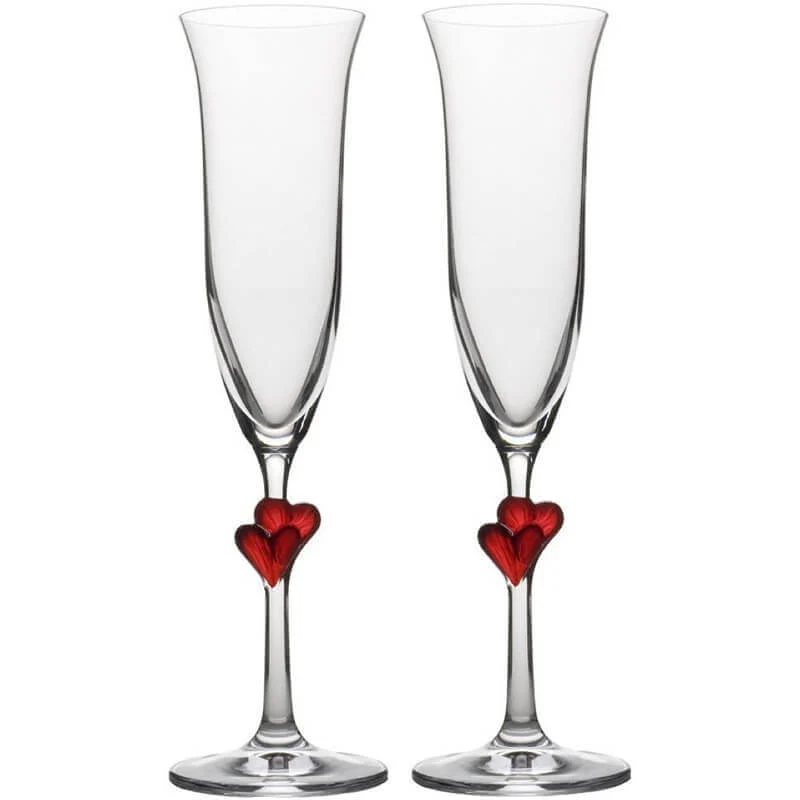 17.5 cl - L'Amour Calice Flute in Vetro - Set 2 Pezzi