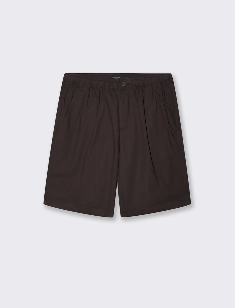 Bermuda Jogger in Cotone con Vita Regolabile - Moro