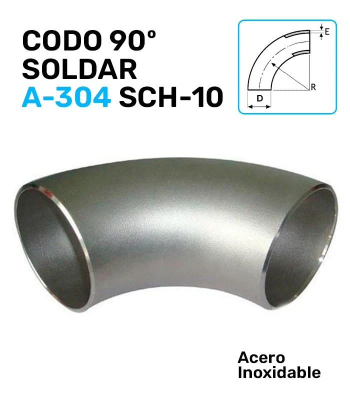 Codo 90º Soldar A-304 SCH-10