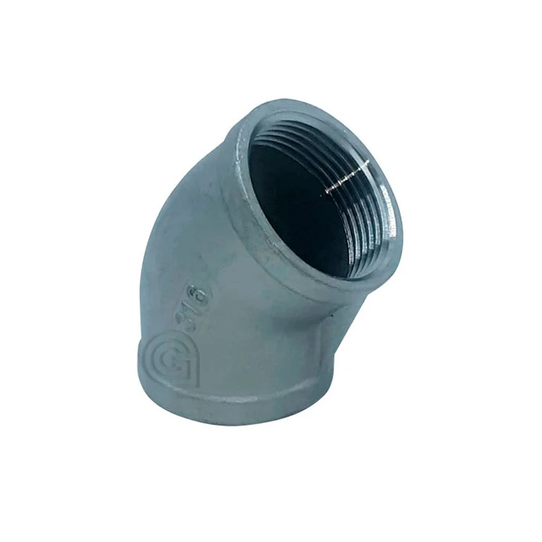 Codo 45º Acero Inoxidable A-316 con rosca Hembra / Hembra Figura 120 CINOX