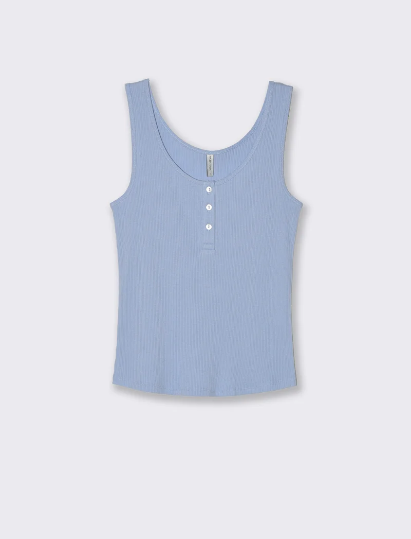 Top con scollo serafino da donna - Blu chiaro