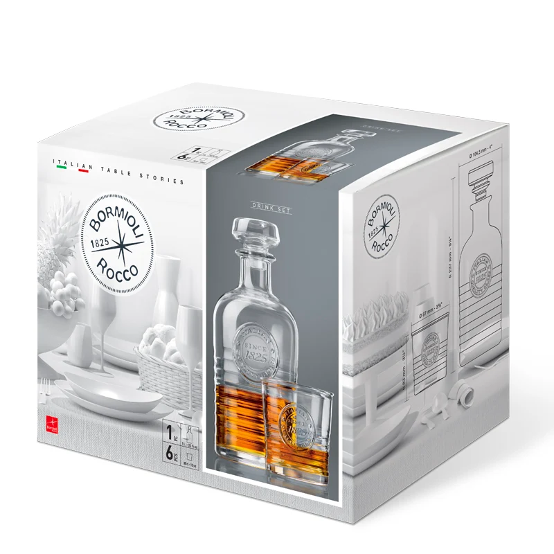Officina 1825 Set Whisky in Vetro - Set 7 Pezzi
