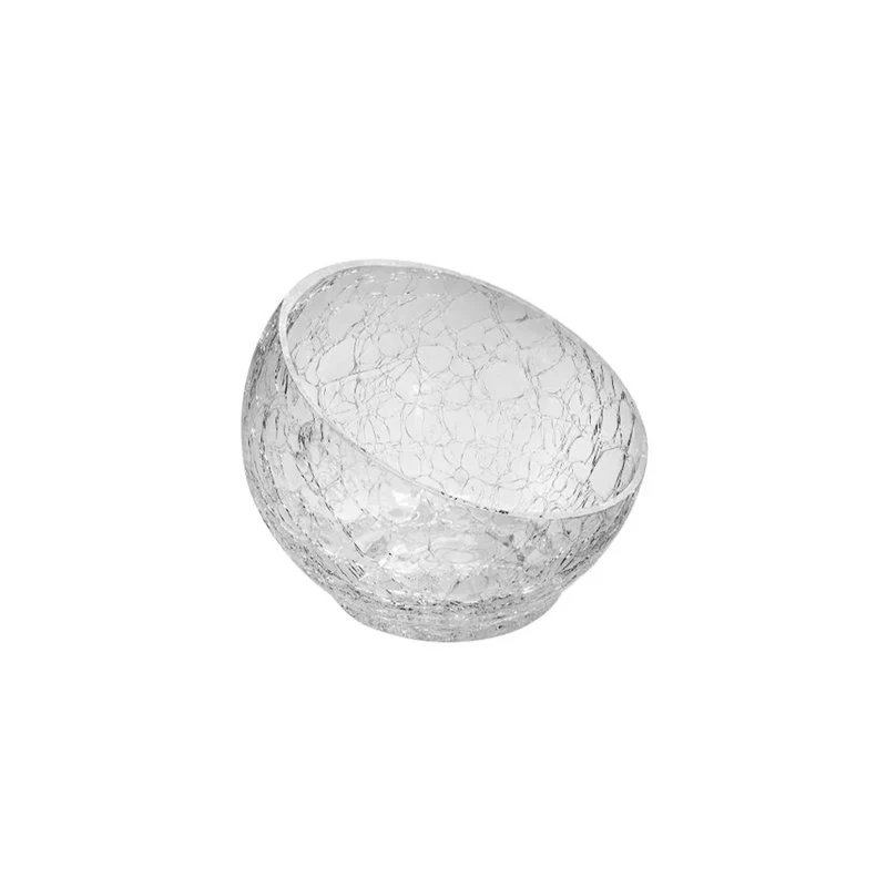 12 cm - Crackle Coppa Dessert Satinato in Vetro - Set 6 Pezzi