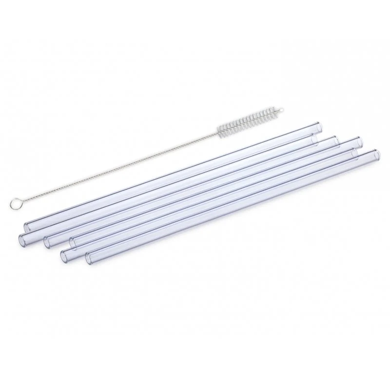 23 cm - Cannucce Riutilizzabili in Vetro - Set 6 Pezzi