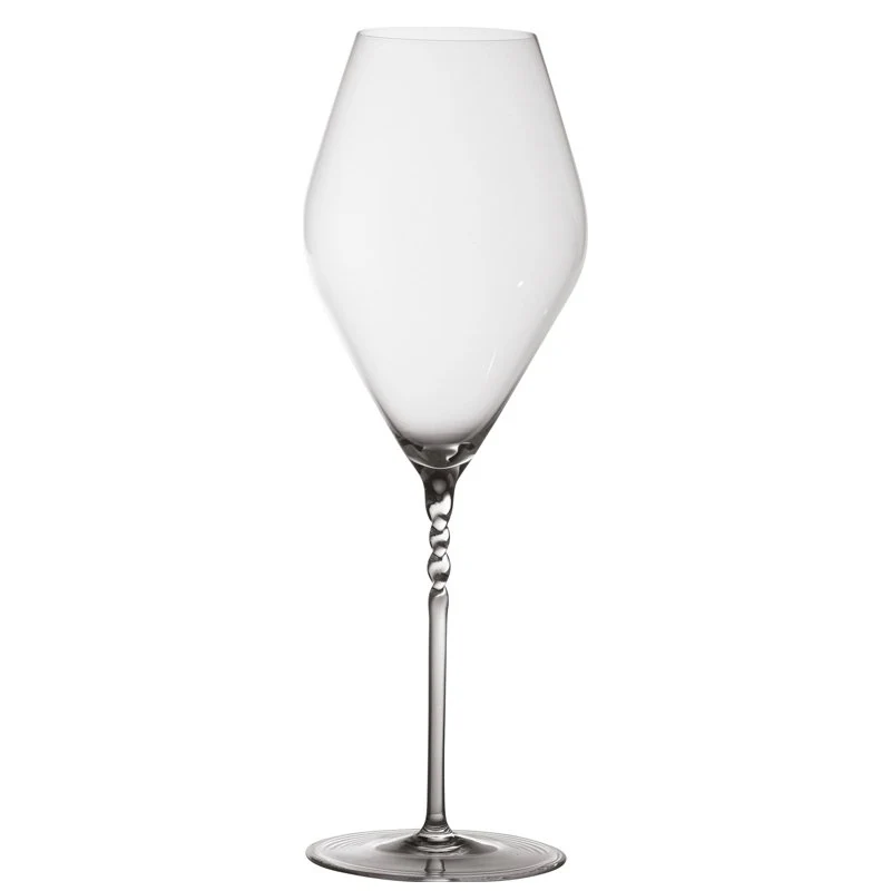 45 cl - Jcl Calice Flute Gambo a Spirale in Vetro - Set 2 Pezzi