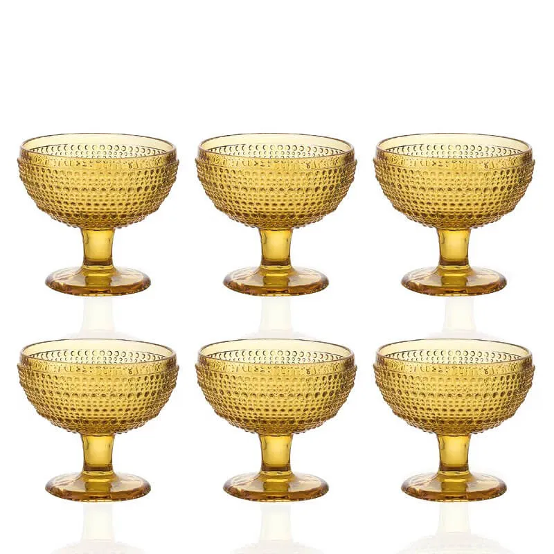 29 cl - Diamante Coppa Dessert in Vetro - Set 6 Pezzi
