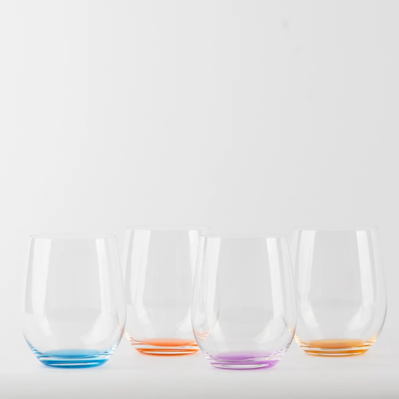 32 cl - O Happy Bicchiere Vino Multiuso in Vetro - Set 4 Pezzi