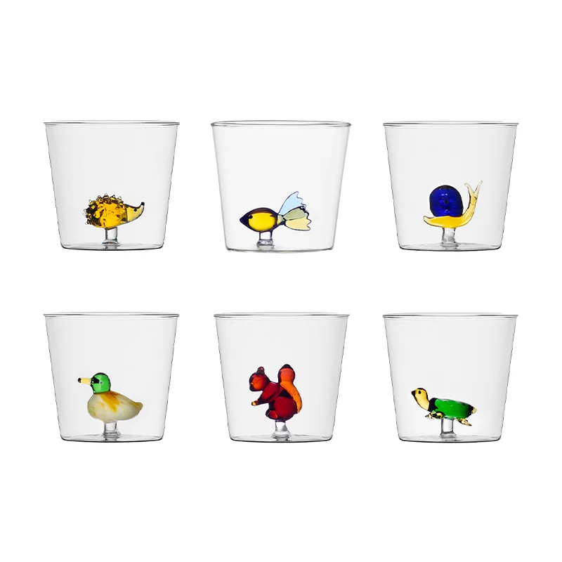 30 cl - Animal Farm Bicchiere Acqua in Vetro Borosilicato - Set 6 Pezzi