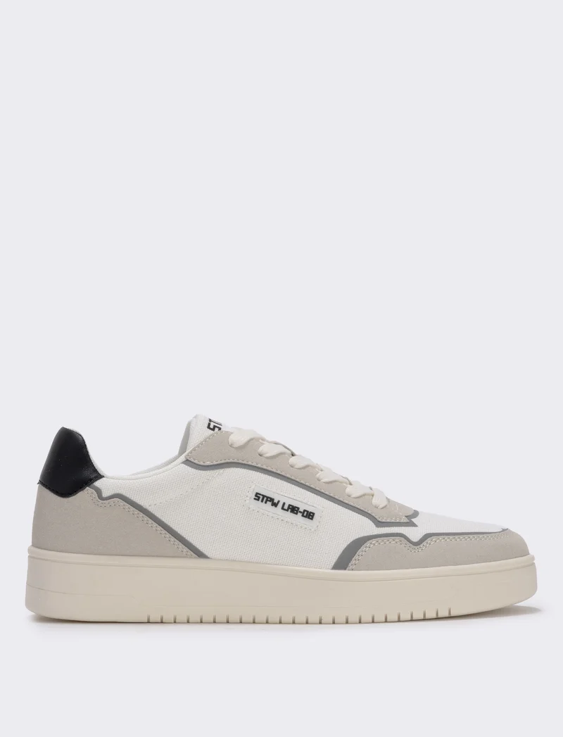 Sneakers uomo in canvas bianco e poliuretano - Bianco