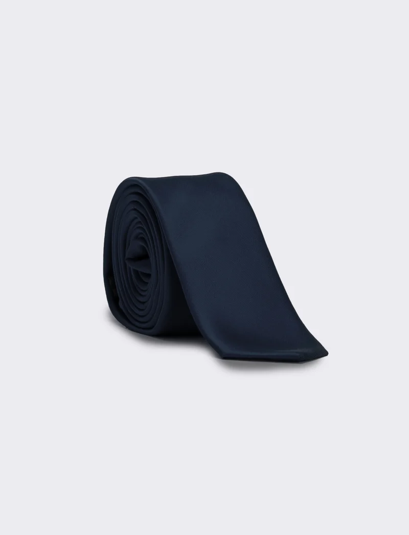 Cravatta uomo raso liscio 5cm - Blu navy