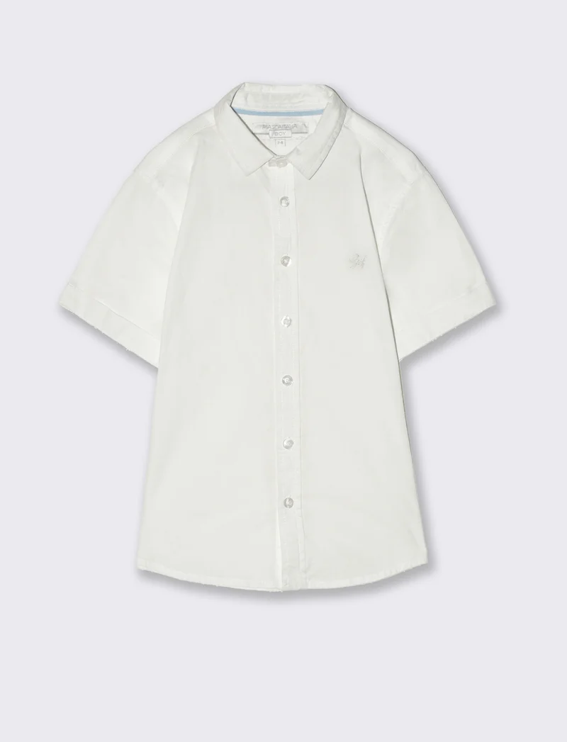 Camicia tinta unita da bambino - Bianco