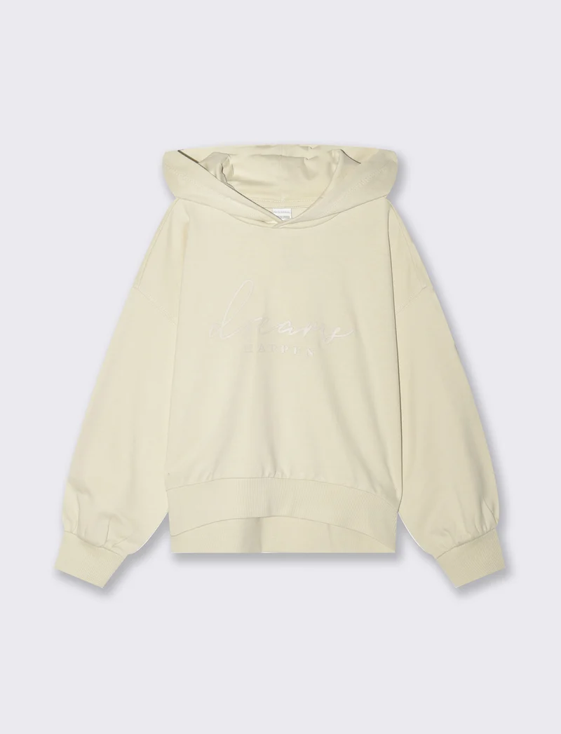 Felpa con cappuccio da bambina - Beige