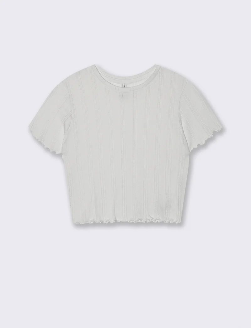 T-shirt crop da donna - Bianco