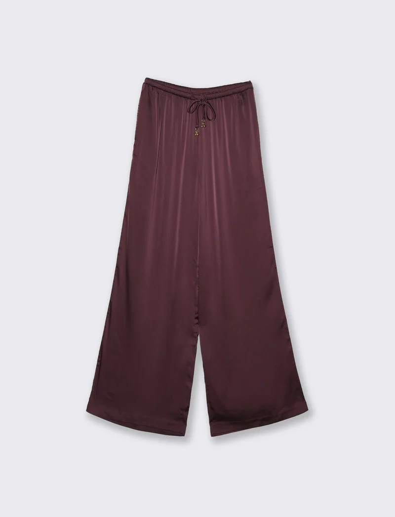 Pantalone con elastico e culisse da donna - Viola
