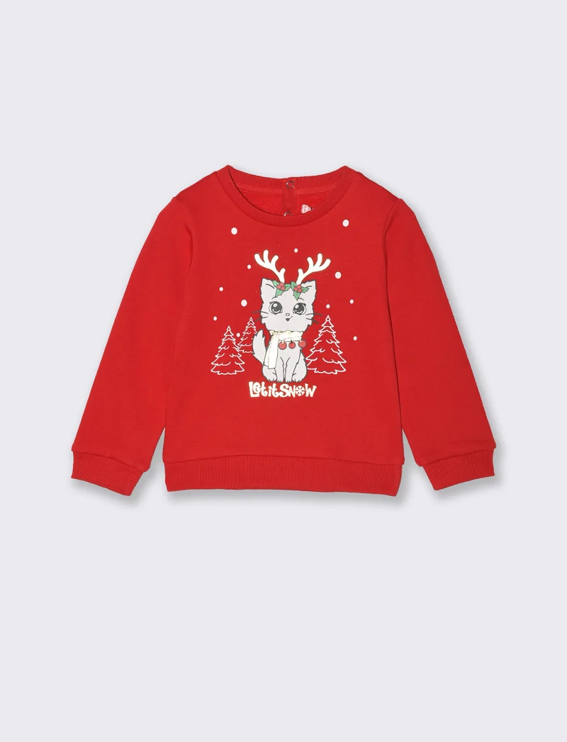 Felpa stile natalizio - Rosso