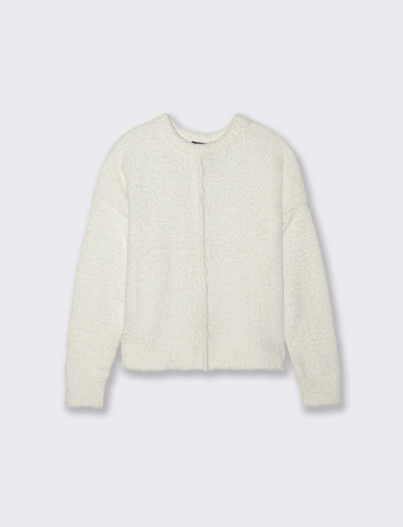 PULLOVER CON CUCITURA IN RILIEVO - Bianco latte