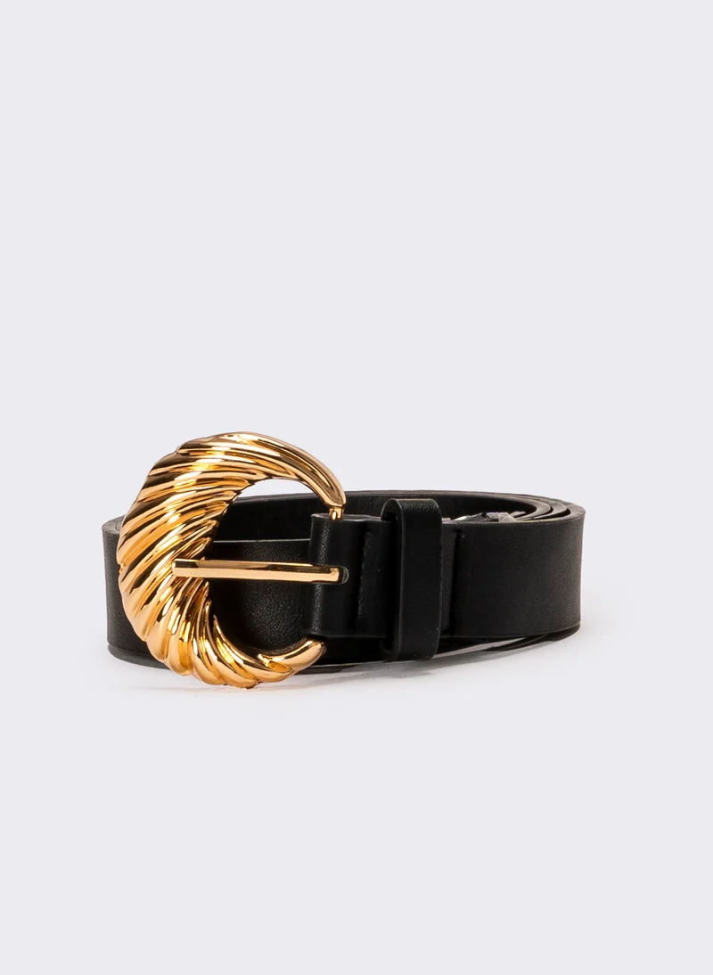 Cintura donna fibbia ventaglio - Nero