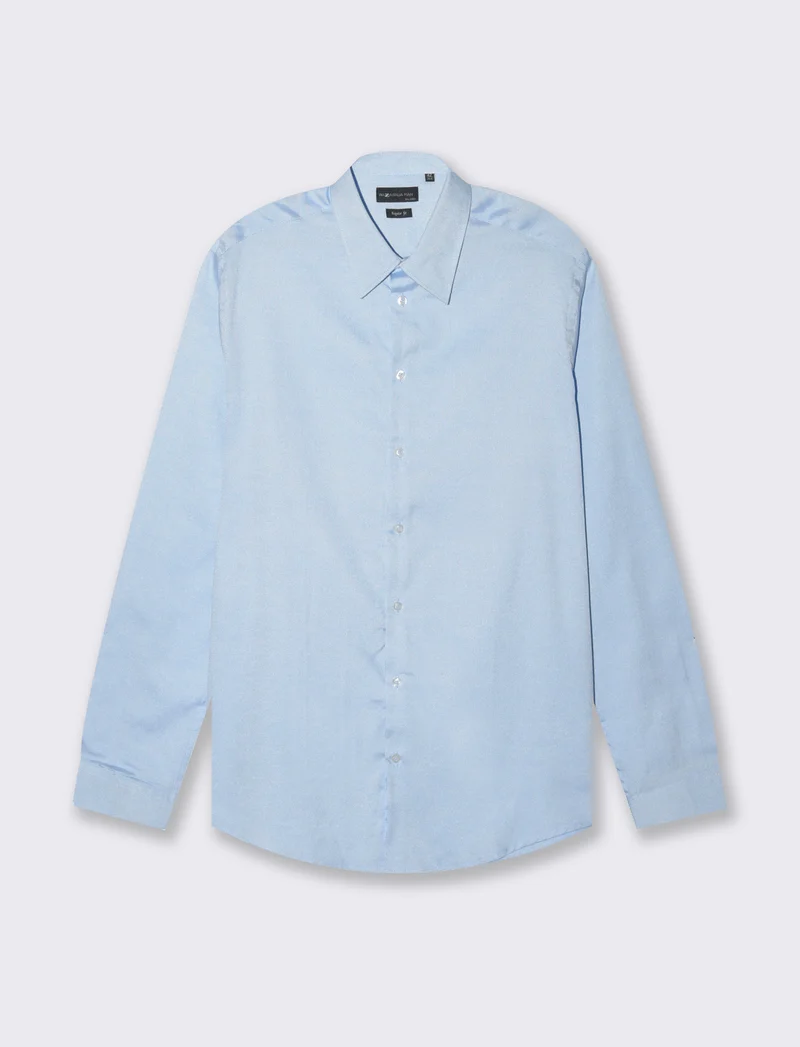 Camicia oxford regular fit da uomo - Celeste