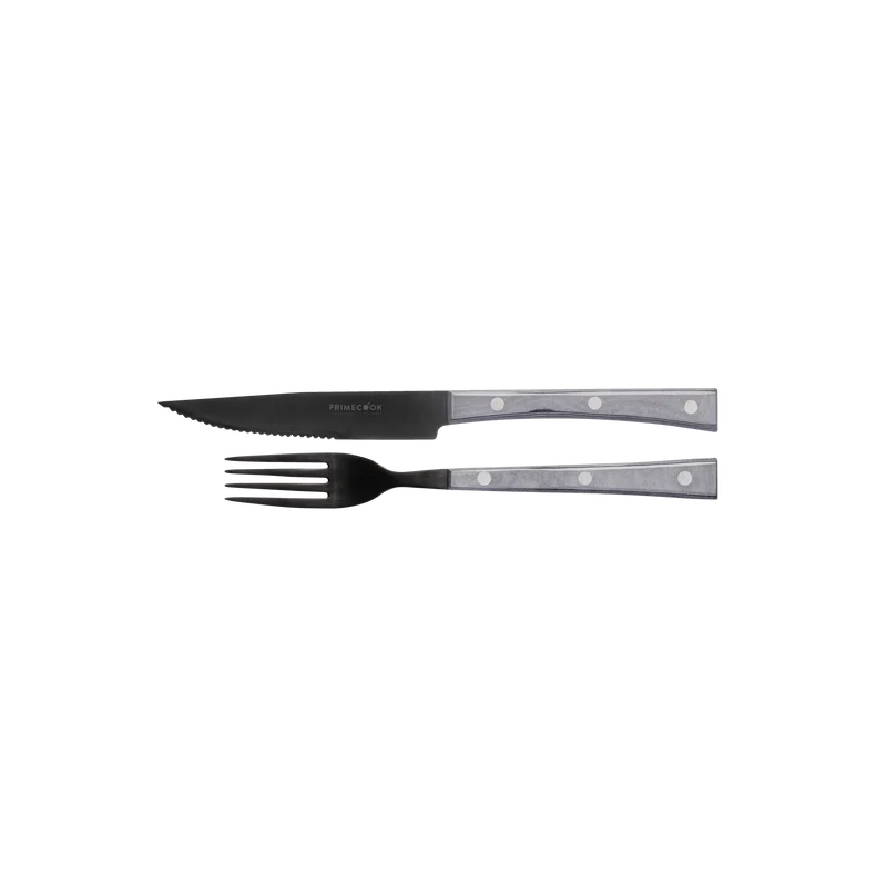 Set forchetta e coltello seghettato 13 cm