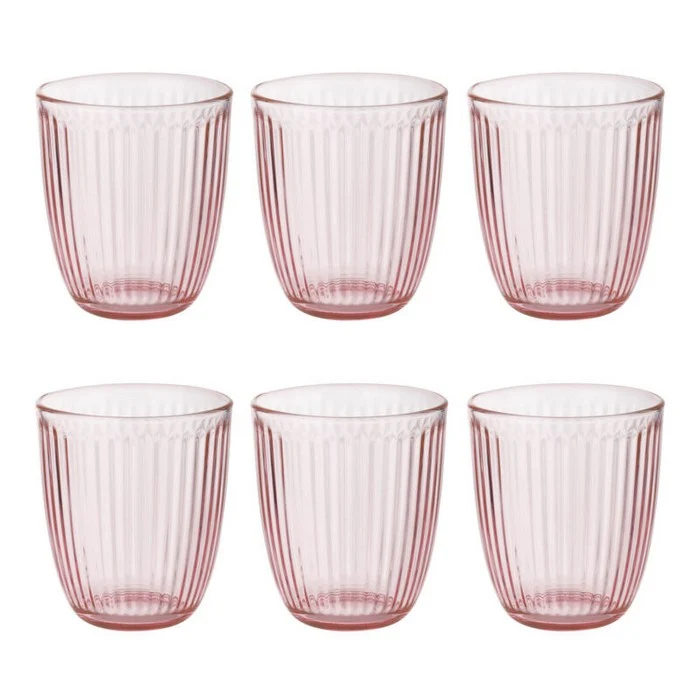 Set 6 bicchieri in vetro rosa - Acqua Line