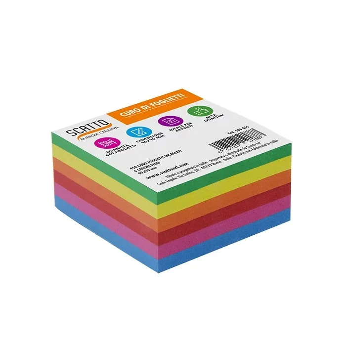 Cubo foglietti incollati colorati