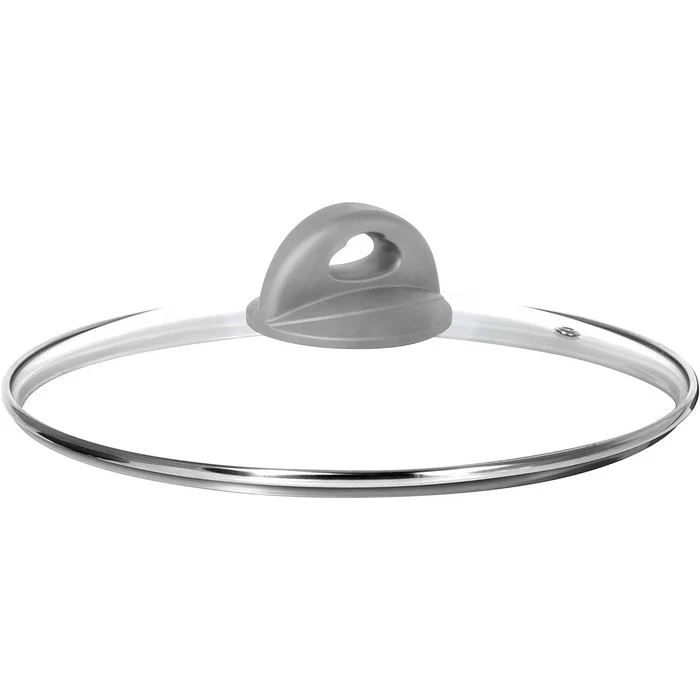 Coperchio in vetro con bordo in acciaio - Titanium