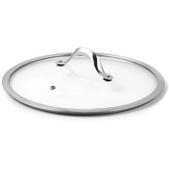 Coperchio in vetro con bordo in acciaio - Elegantia
