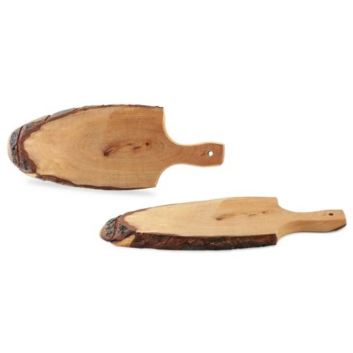 Tagliere in legno naturale corteccia con manico 45cm