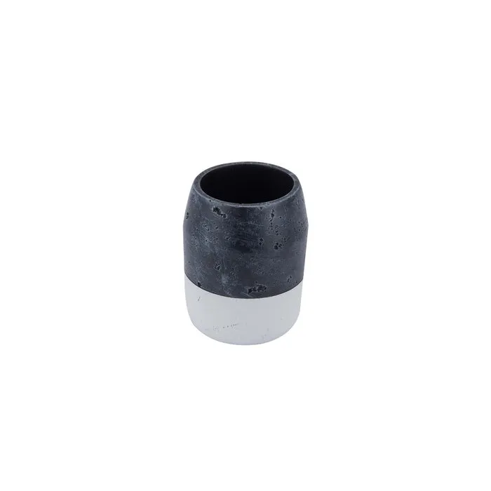 Porta spazzolino Clay bianco e beige pietra