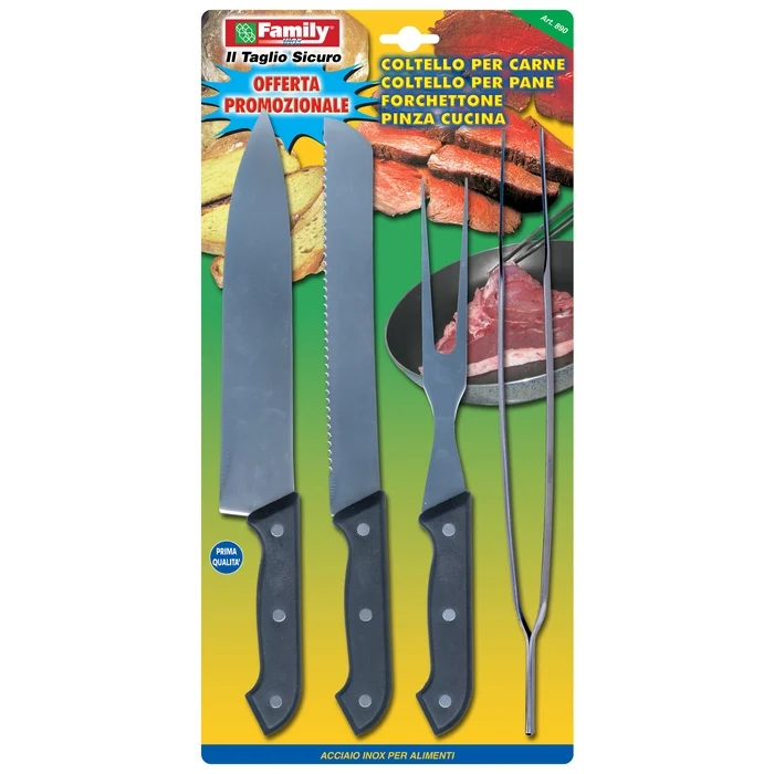 Set 4 utensili da barbecue