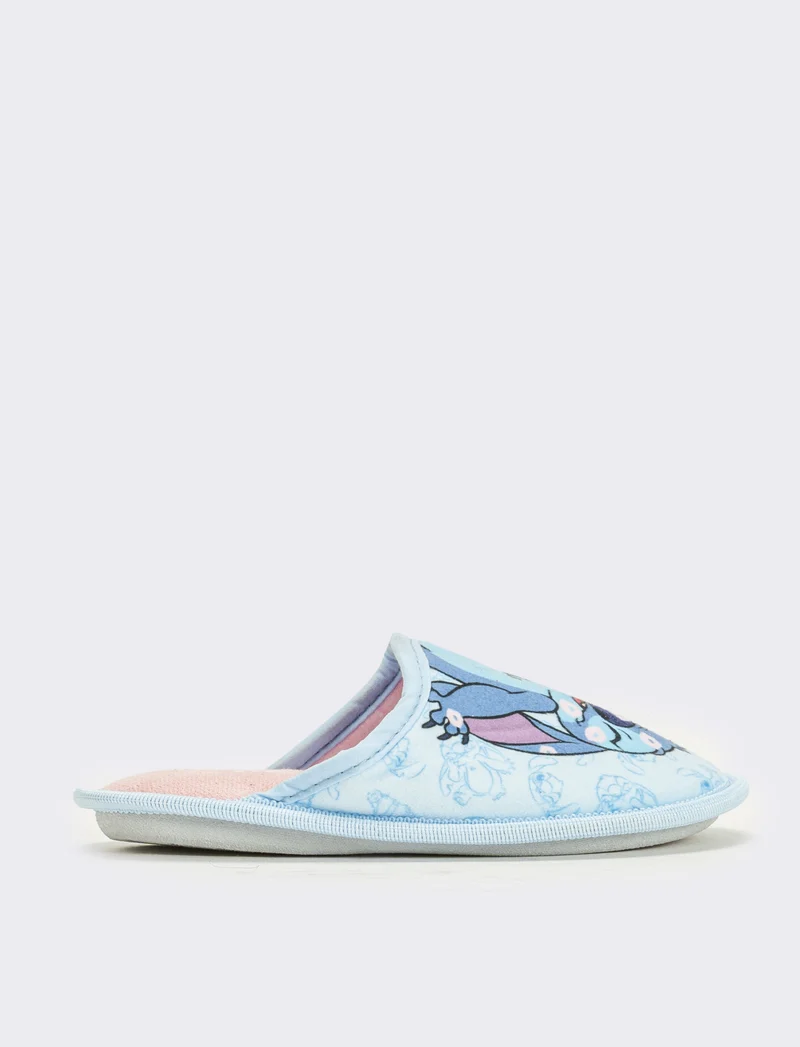 Pantofola kiss Stitch© da bambina - Celeste